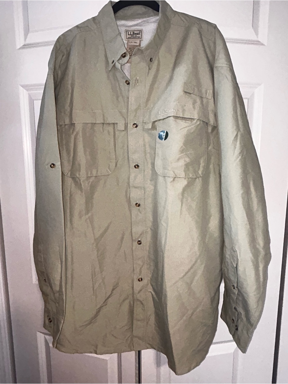 L.L. Bean Men's Sandstone/Tan Button-Down Casual Shirt XL tall